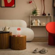 LED-bordlampe med batteri Brilo unplugged Riffle, 20 cm, orange