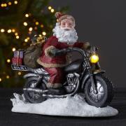 Merryville LED-dekolampe, julemand på motorcykel