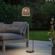 Lindby udendørs gulvlampe Taryn, brun, plast, IP44 172 cm