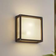 Lucande udendørs væglampe Aurelien, antracit, sensor, 25x25 cm