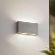 Lindby udendørs LED-væglampe Jarte, grå, metal, 17 cm, IP54