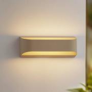 Lindby udendørs LED-væglampe Lenore, beige, metal, 36,5 cm