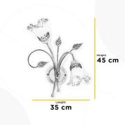 Lancia væglampe, elfenbensfarvet, 2 lyskilder, jern, glas