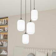 Verdi pendellampe, Ø 30 cm, sort/opal, stål/glas, 4 lyskilder.