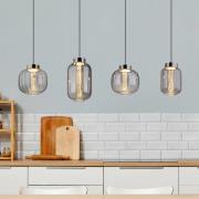 Fluoro LED-hængelampe, røggrå, længde 120 cm, 4 lyskilder.