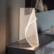 Velos II LED-bordlampe, krom, dæmper, metal, plast