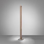 Quitani Elis LED-gulvlampe, valnød/nikkel