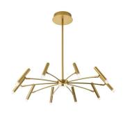 LED-hængelampe Secret, guldfarvet, Ø 80 cm, metal, 10 lyskilder.