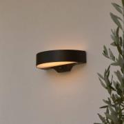 LED-solcelle-udendørs væglampe Monay Round, sort, IP44