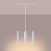Carbon pendellampe, hvid, længde 45 cm, aluminium, 3 lyskilder.