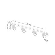 Carbon loftspot, hvid, længde 81 cm, aluminium, 4 lyskilder.