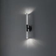 Væglampe Sopel Lux, 2 lyskilder, sort/sølv, højde 38 cm