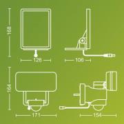 Philips LED-udendørs spotlampe Tylus, hvid, 3.000 K, sensor