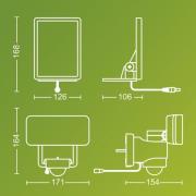 Philips LED-udendørs spotlampe Tylus, sort 5.000K sensor