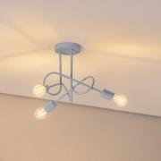 Oxford loftlampe, Ø 44 cm, lyseblå, metal, 3 lyskilder