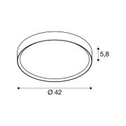 SLV LED-loftlampe Decona, Ø 42 cm, hvid,  metal, CCT