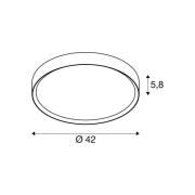 SLV LED-loftlampe Decona, Ø 42 cm, hvid/guldfarvet, metal