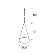 SLV Hængelampe Magico, Ø 21 cm, hvid mat, metal