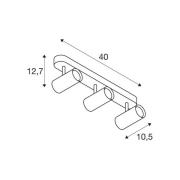 SLV LED-loftspot Noblo, 2.700 K, hvid, længde 40 cm