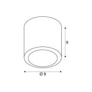 SLV LED-loftlampe Oculus, kobberfarvet, 9 cm dæmpbar til varmt lys