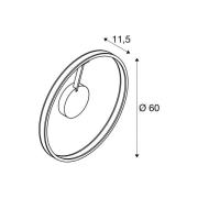 SLV LED-loftlampe One, Ø 60 cm, hvid, metal, CCT