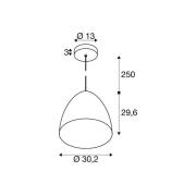 SLV hængelampe Para Cone, Ø 20 cm, sort/guldfarvet