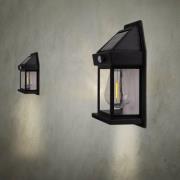 LED-udendørs væglampe Mira, sensor, sort, 2 stk. IP44