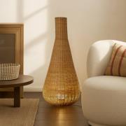 Lucande gulvlampe Takeo, rattan, højde 115 cm, E27