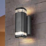 Udendørs væglampe Barcelos, sort, højde 21 cm, op/ned