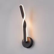 LED-væglampe Ginko, sort mat, metal, højde 45,5 cm