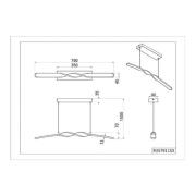 LED-pendellampe Ginko, sort mat, metal, længde 79 cm