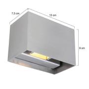 LED-væglampe Muro 3365, stålgrå, kantet, G9, 2.700 K