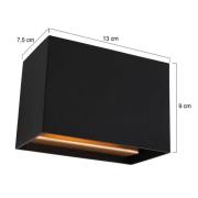 LED-væglampe Muro 3365, sort, kantet, G9, 2.700 K