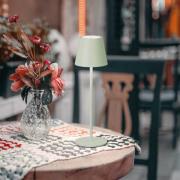 LED-bordlampe med batteri Viletto, salviegrøn, IP54