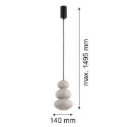 Hængelampe Oman, grå blank, glas, Ø 14 cm