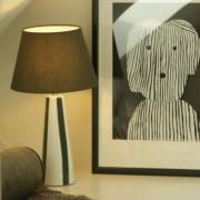 PR Home Bordlampe Leya, grøn/hvid, højde 54 cm, metal/stof