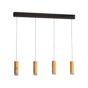 LED-pendellampe Shine-Wood, 100 cm, eg/sort, 4 lyskilder, 100 W, 1000 ...
