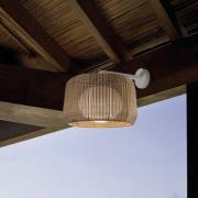Bover udendørs LED-væglampe Fora A, naturhvid/beige, Ø 50 cm