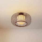 Lindby loftlampe Davella, Ø 50 cm,  bambus, tekstil