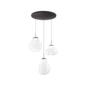 LED-pendellampe Deva, 3 lyskilder, Ø 50 cm, klar, CCT, dæmpbar