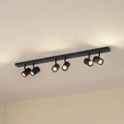 Lindby loftspots Kardis, mørkegrå, 6 lyskilder, metal, GU10