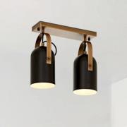 Esra loftlampe, sort, længde 32 cm, metal, 2 lyskilder