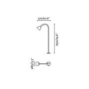 LED-gadelampe Lily, højde 65 cm, sort, stål, IP65