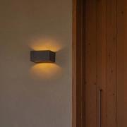LED-væglampe Glint, 3000K, 15 cm, grå, beton, IP55