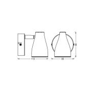 OSRAM loftspotter PEAR, sort, 1 lyskilde, GU10-LED 2.700 K