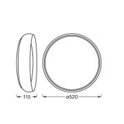 OSRAM LED-loftlampe ORBIS LIVIA, Ø 52 cm, grå, metal, dæmpbar