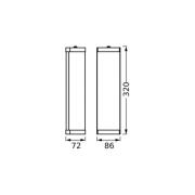 OSRAM væglampe BATHROOM sort Længde 46 cm Metal/glas IP44