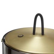 LED-bordlampe Lumeo, Ø 21 cm, messingfarvet/røggrå