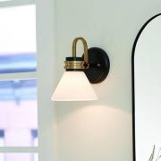 Væglampe Farum 1, sort/bronzefarvet, stål, glas, G9