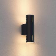 Udendørs væglampe Cuneo, sort, højde 25 cm, metal, op/ned